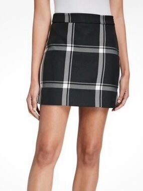 Milly Black Plaid Mini Skirt - Women's Classic A-Line sz 10 705